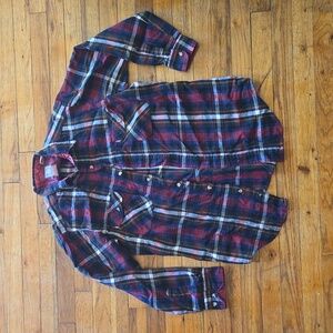 90s flannel vintage medium red and blue